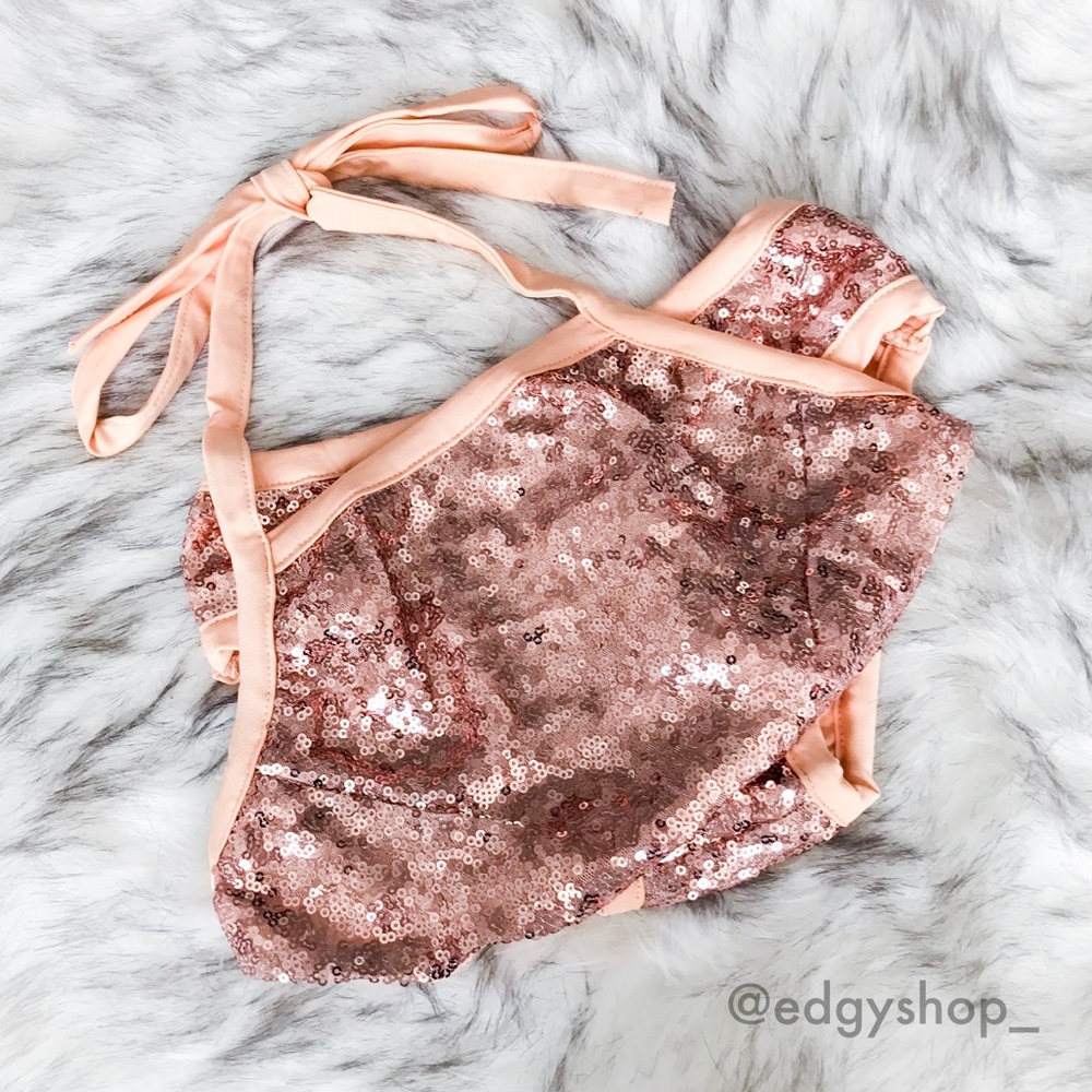 Sequin High Neck Halter Bikini - Picture 3 of 5